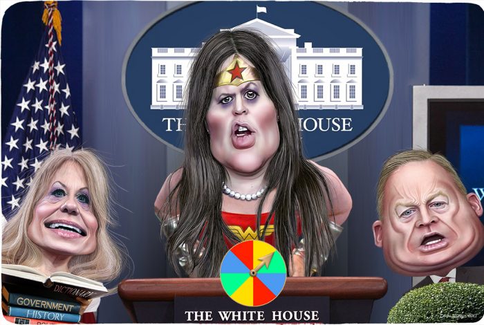 Sarah Huckabee Sanders, Kellyanne Conway, Sean Spicer