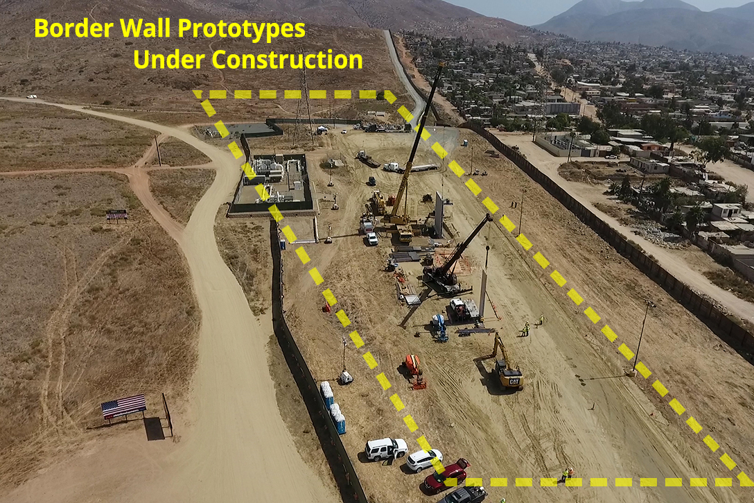 border wall, prototypes
