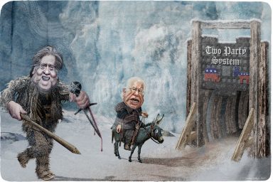 Steve Bannon, Bernie Sanders, gate, wall
