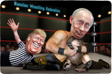Donald Trump, Vladimir Putin, wrestling, elections