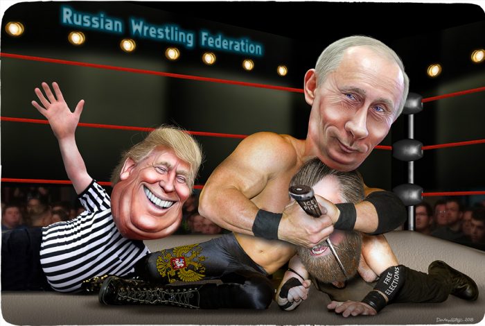 Donald Trump, Vladimir Putin, wrestling, elections