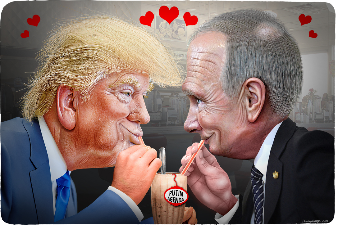 Donald Trump, Vladimir Putin, sharing shake