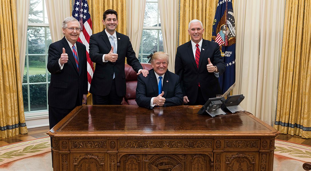 Mitch McConnell, Paul Ryan, Donald Trump, Mike Pence