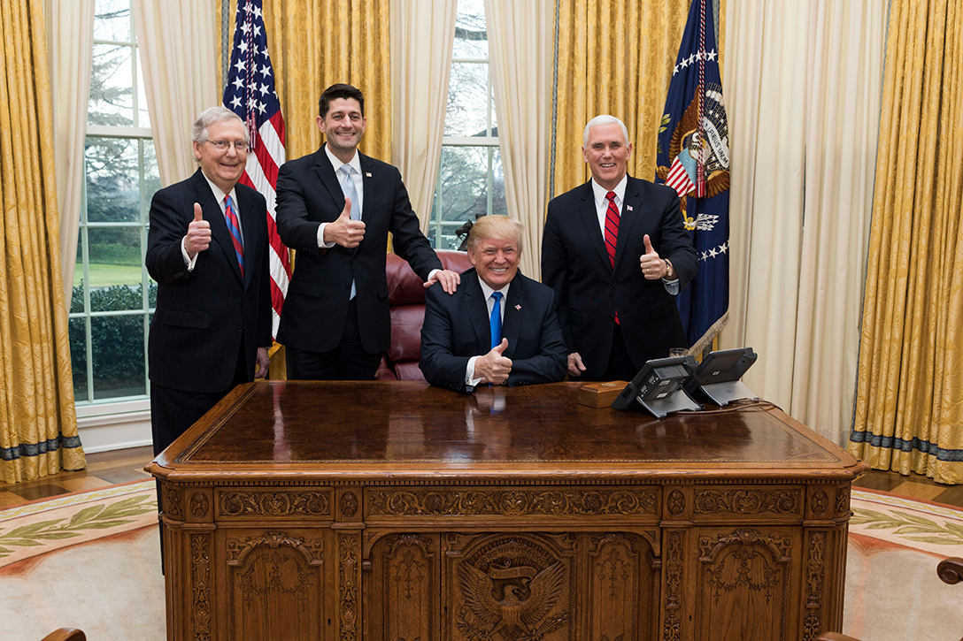 Mitch McConnell, Paul Ryan, Donald Trump, Mike Pence