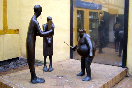 The Emperor's New Clothes, monument, Odense, Denmark.