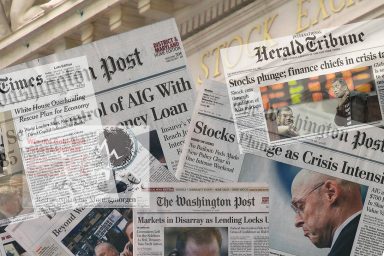 Newspapers, Stock Exchange, 2008, crash