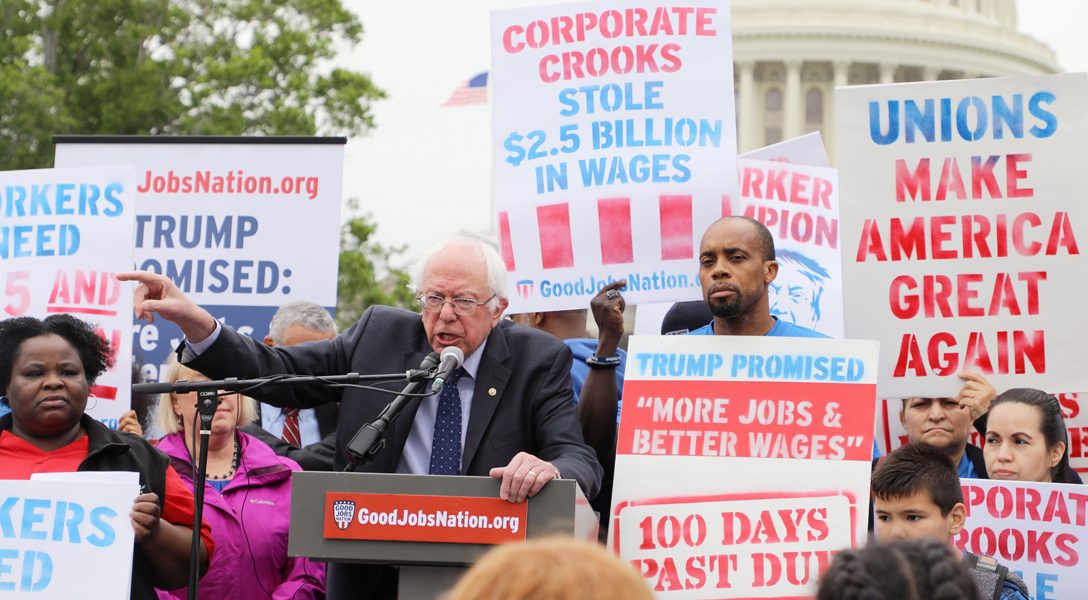 Senator Bernie Sanders Wages Rally