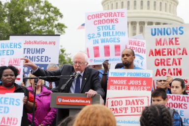 Senator Bernie Sanders Wages Rally