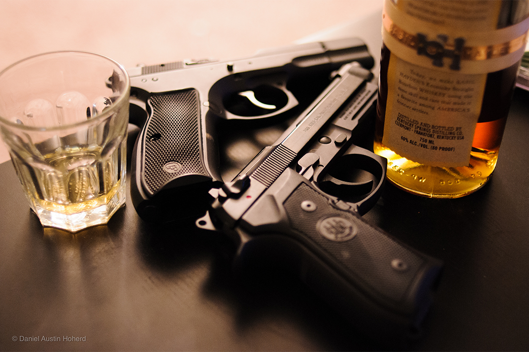 guns, whiskey