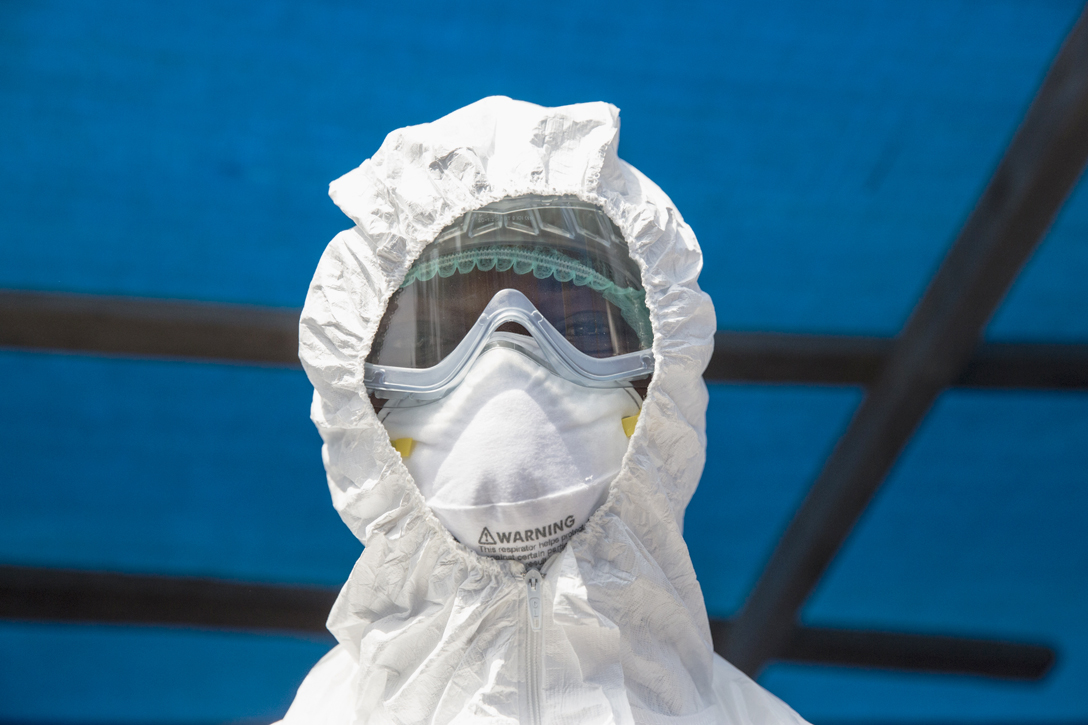 Health Worker at Ebola isolation ward in Kabala, Sierra Leone