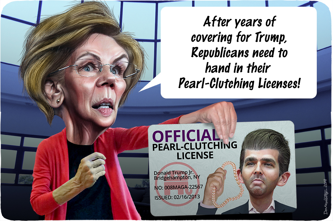 Elizabeth Warren, Don Jr., Donald Trump Jr., Pearl-Clutching License