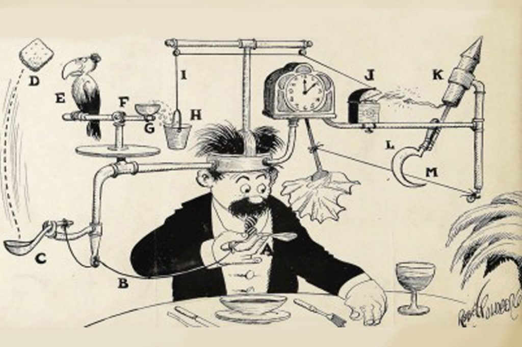 Rube Goldberg Self-operating Napkin