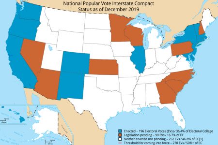 National Popular Vote Interstate Compact, map