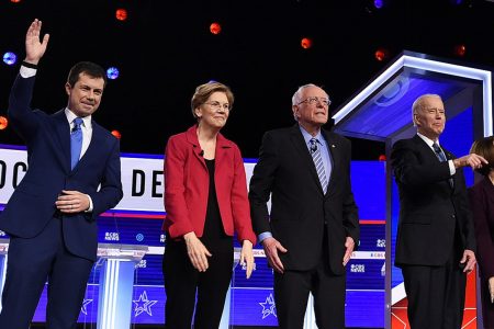 Pete Buttigieg, Elizabeth Warren, Bernie Sanders, Joe Biden