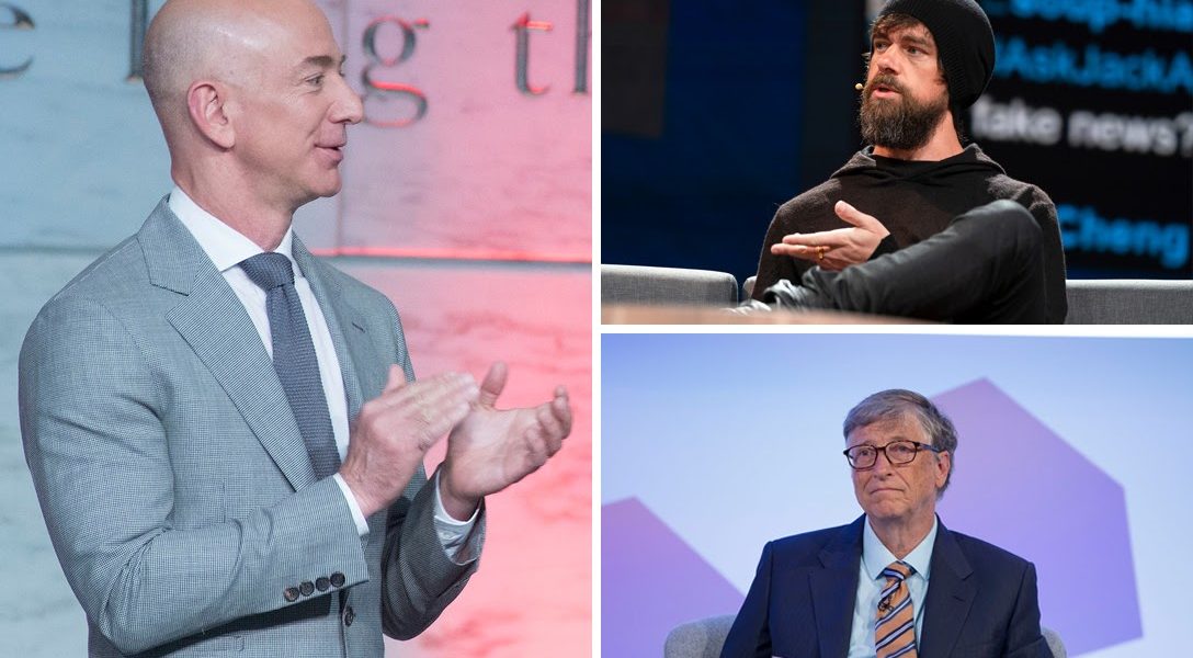 Jeff Bezos, Jack Dorsey, Bill Gates
