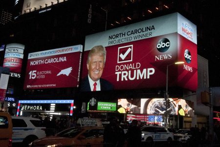 Donald Trump wins, Times Square