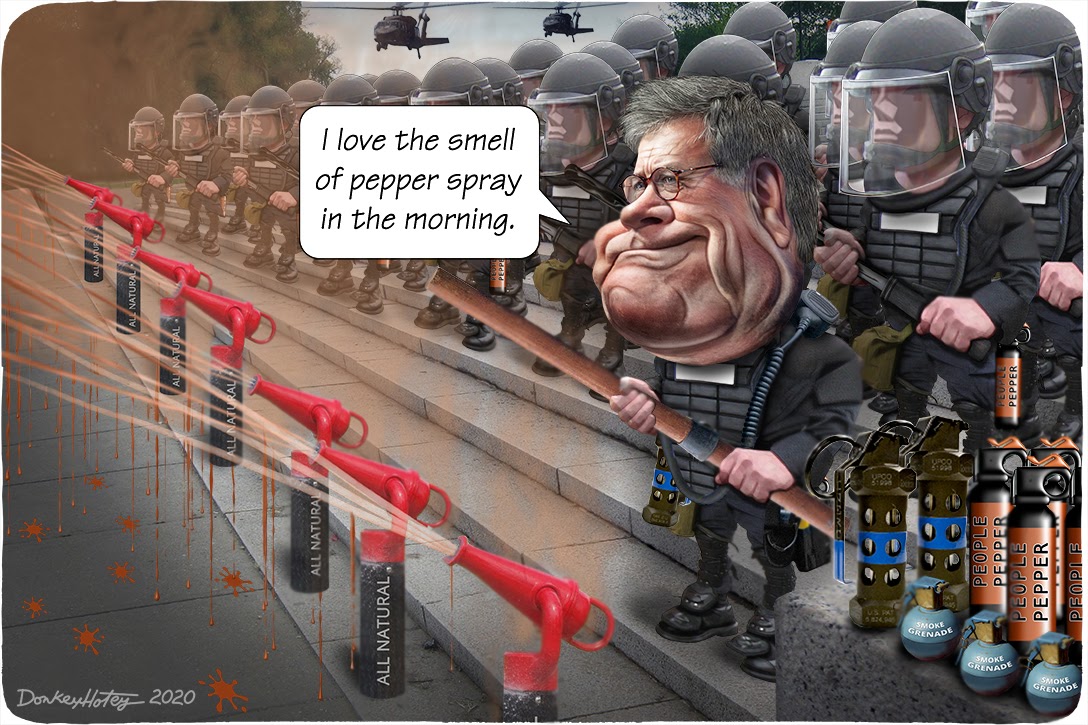 William Barr, pepper spray