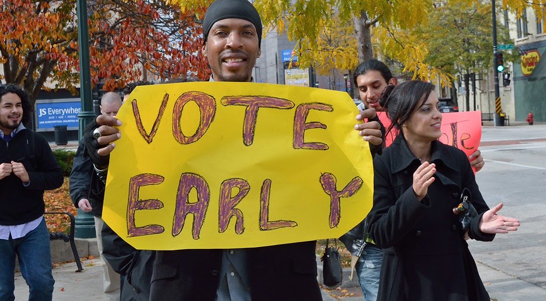 early voting, sign