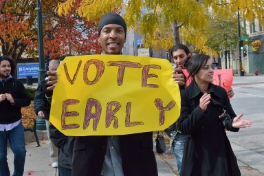 early voting, sign