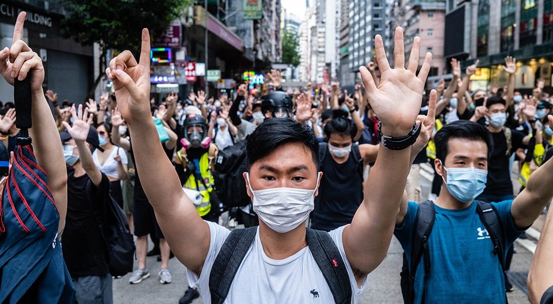 Hong Kong, July 1, protest