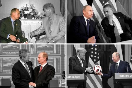 Vladimir Putin, Bill Clinton, George W Bush, Barack Obama, Donald Trump