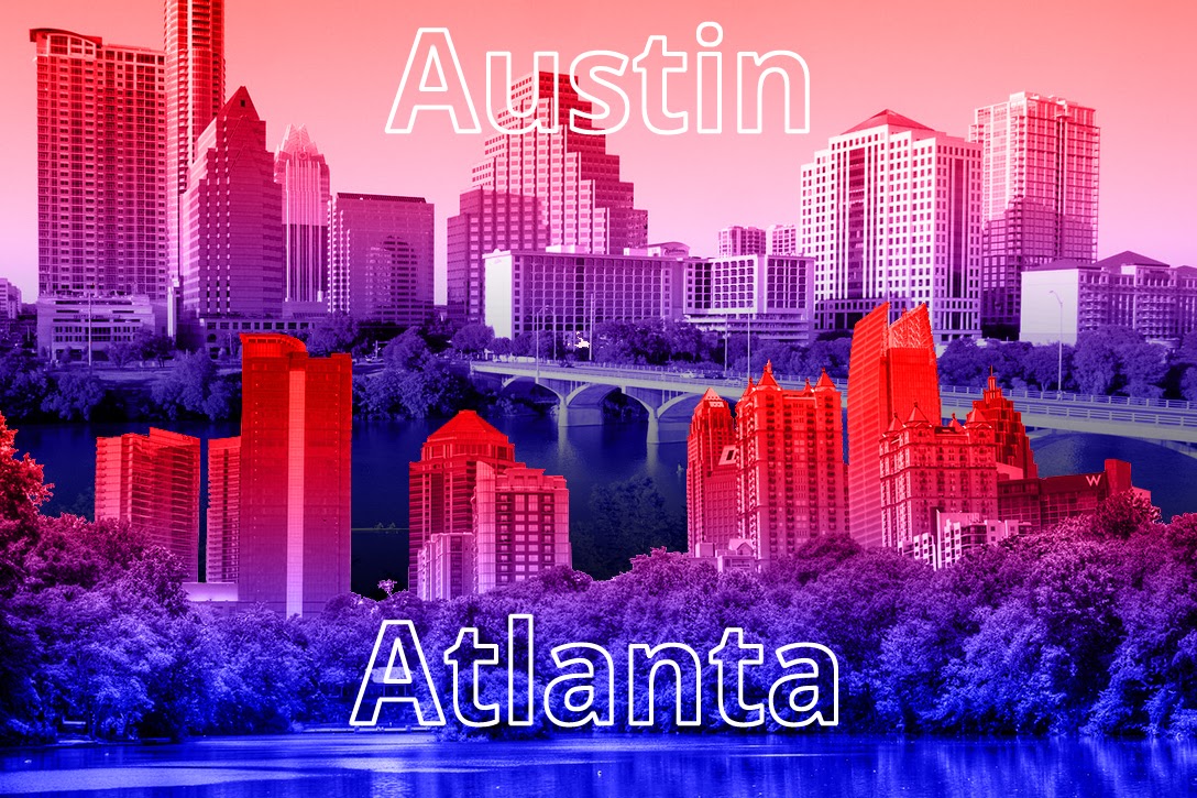 Austin, Texas, Atlanta, Georgia