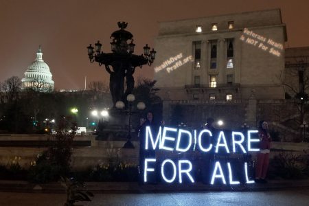 Medicare for All, light show