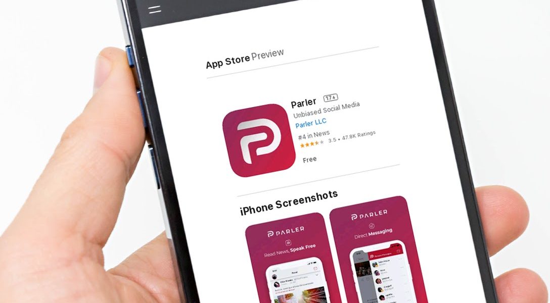 Preview of the Parler App on the Apple Store Website