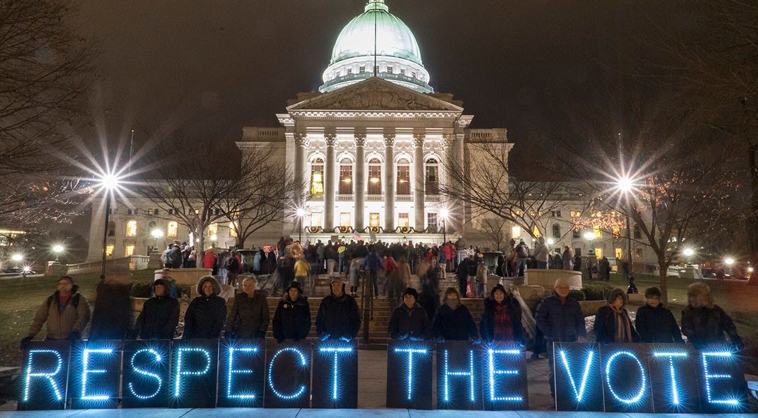 respect the vote, Wisconsin, capitol