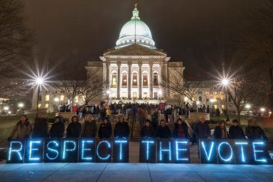 respect the vote, Wisconsin, capitol