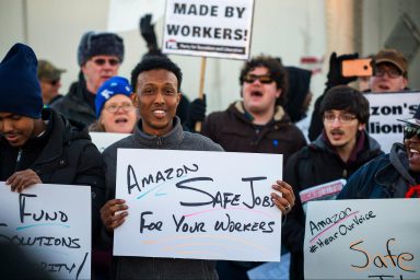 Amazon, union push, workers rights, equality