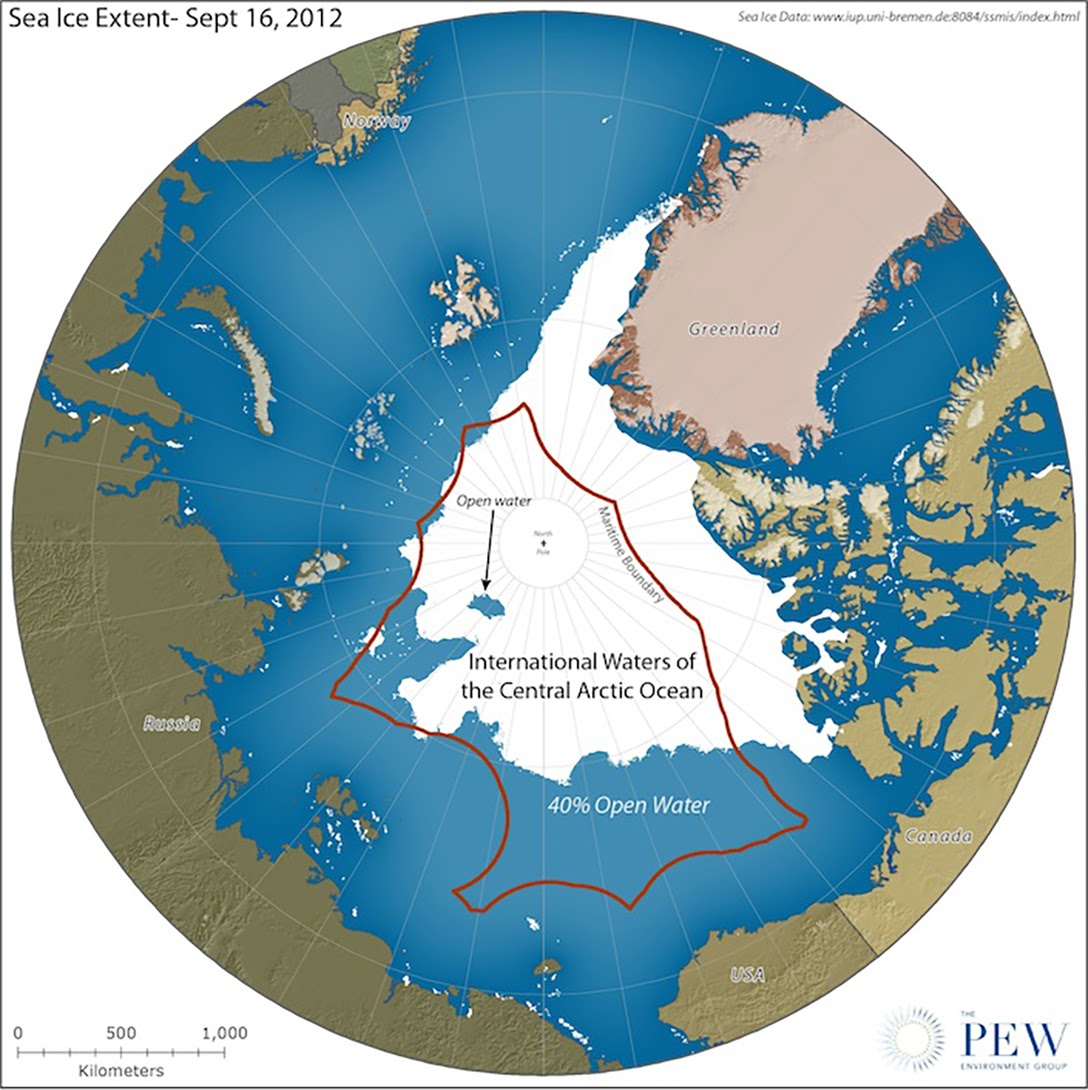 Central Arctic Ocean, map