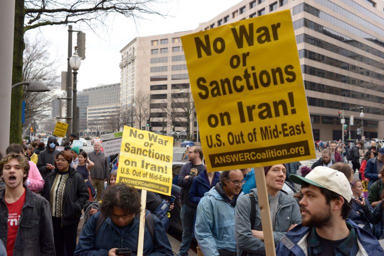 protest, Iran, sanctions, Lafayette Park