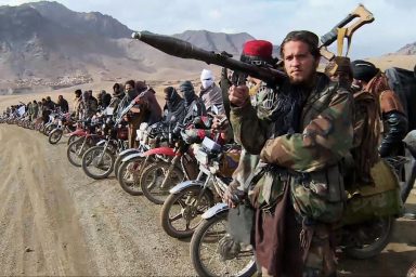 Taliban fighters, motorcycles, Afghanistan