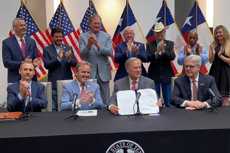 Texas, Greg Abbott, signing, Senate Bill 1