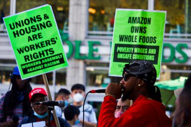 Amazon, New York City, union drive, National Labor Relations Board, vote authorization