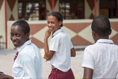 Tshwaragano, school, girls, Botswana