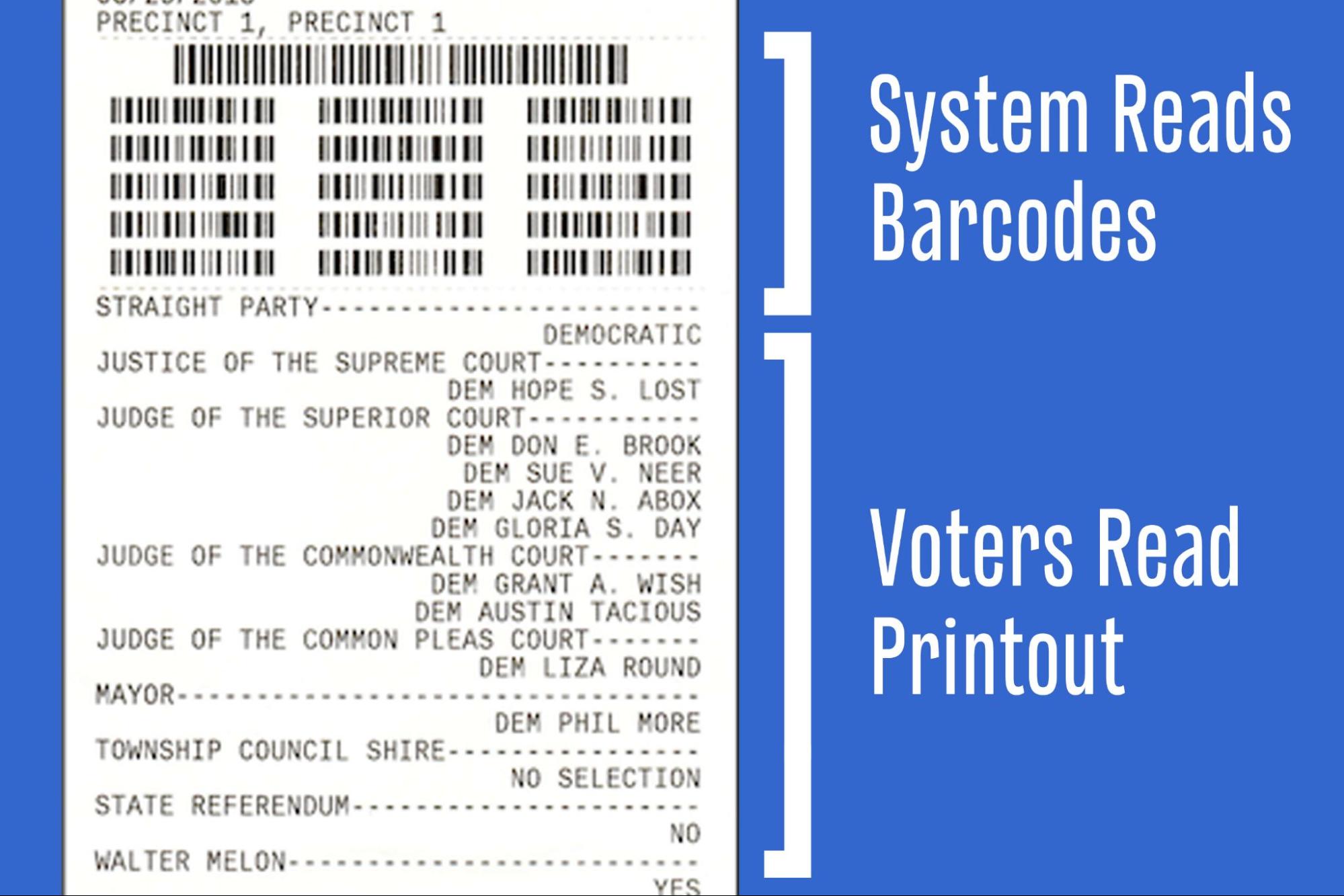 ballot marking device, printed ballot