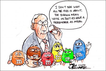 Mitch McConnell, M&Ms, racism, voting rights