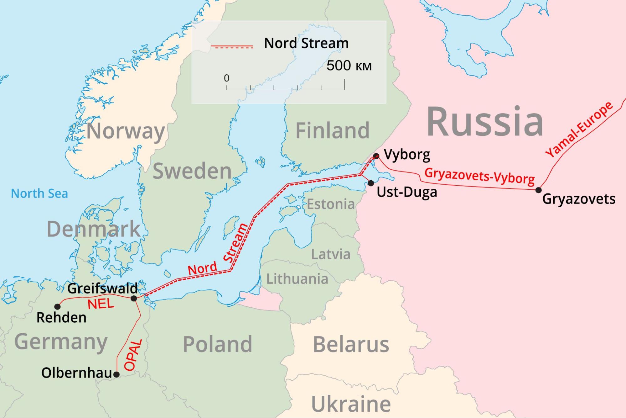 Nord Stream 1 and 2