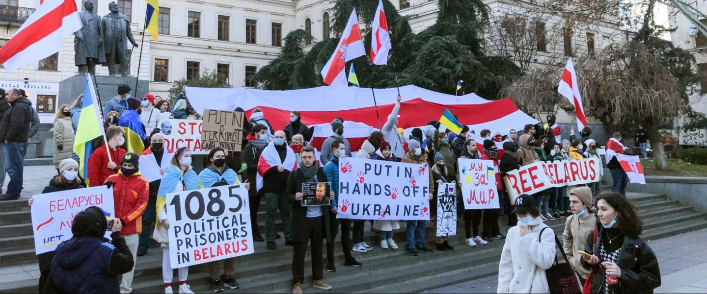 Protest, Russia, invasion, Ukraine, Tbilisi