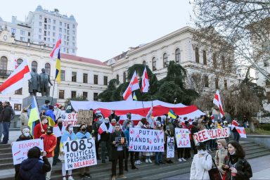 Protest, Russia, invasion, Ukraine, Tbilisi