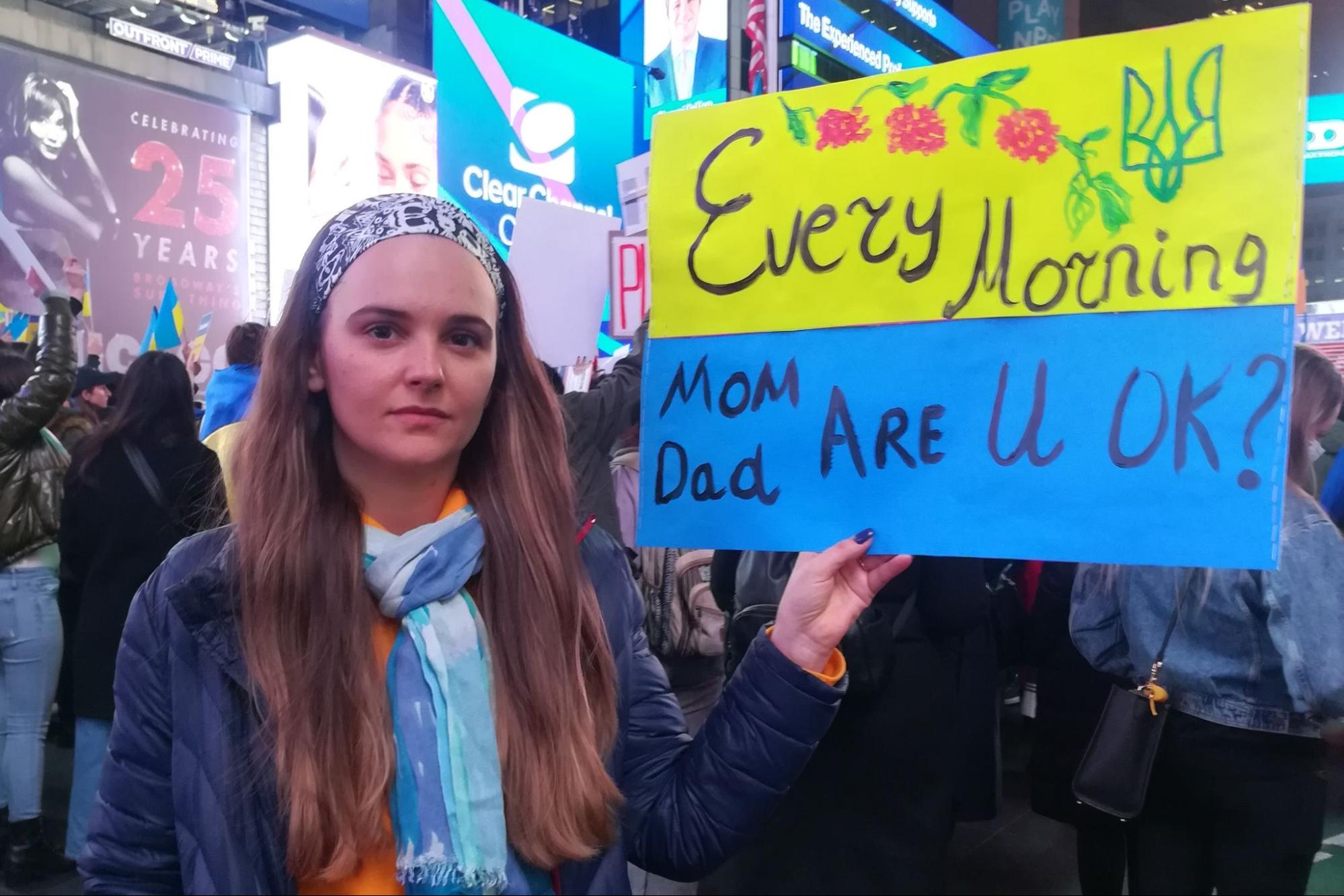 NYC, Times Square, protest, Ukraine