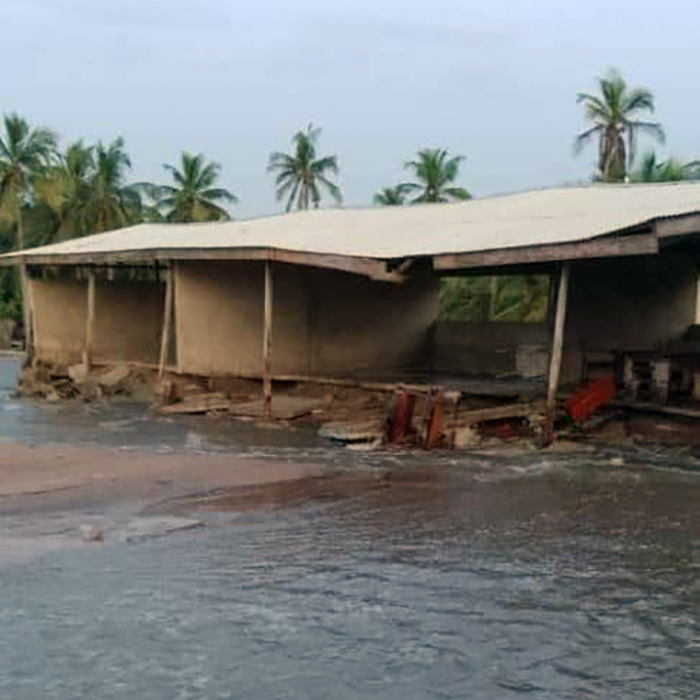 damage, school, Ghana, storm surge