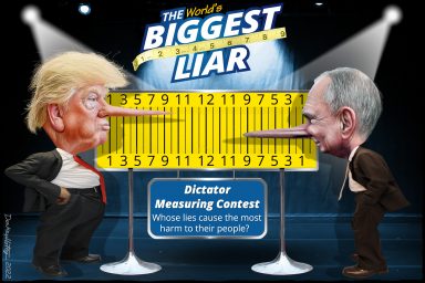 Donald Trump, Vladimir Putin, lies, Big Lie