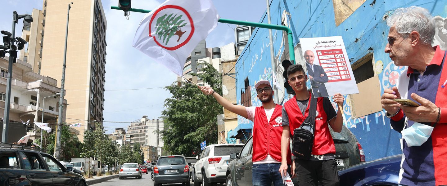 election, flag, Beirut, Lebanon