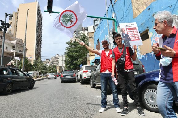 election, flag, Beirut, Lebanon