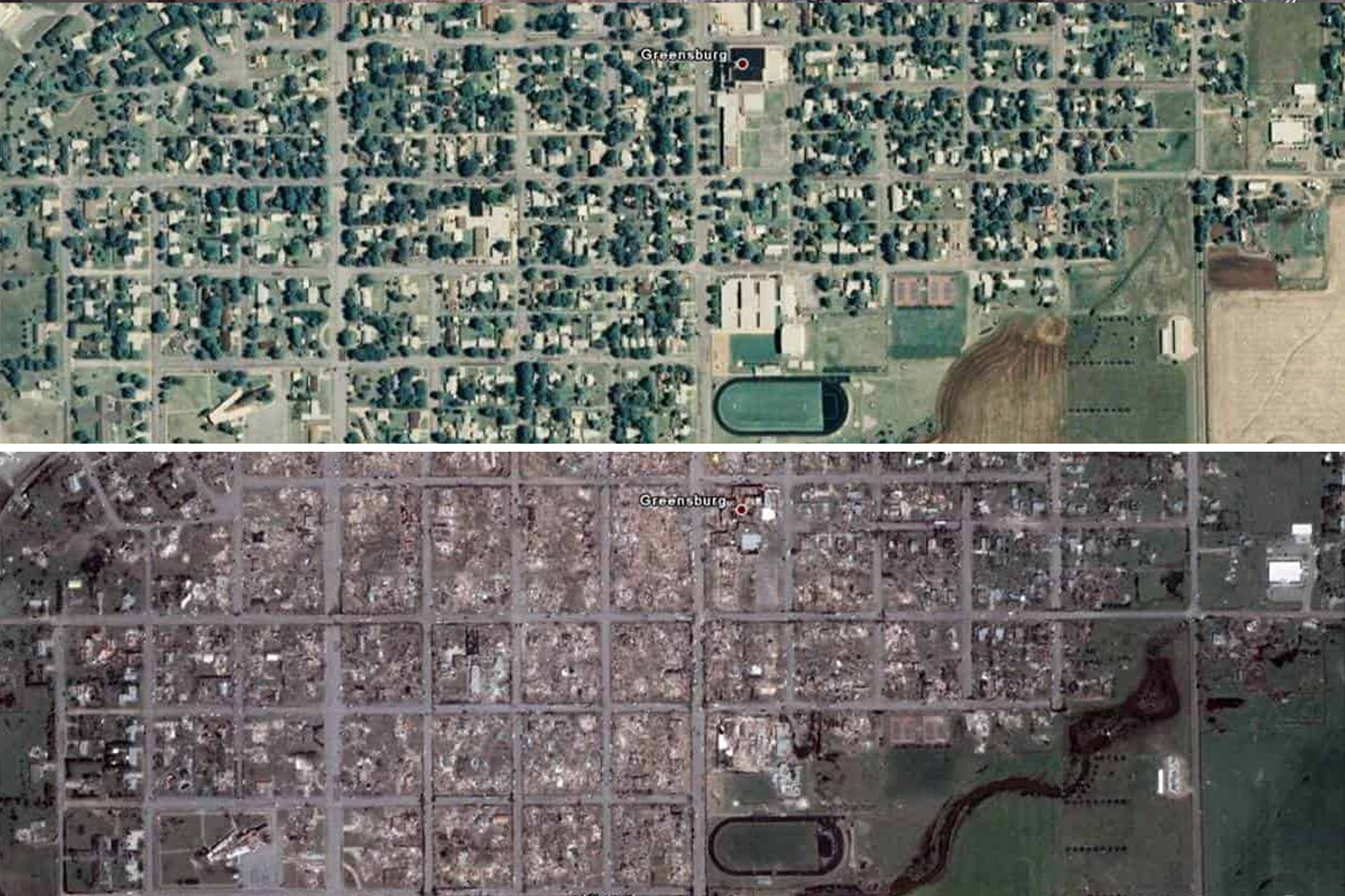 Greensburg Before and After