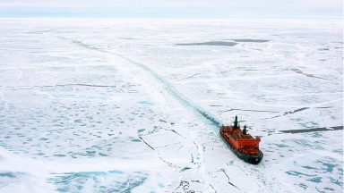 Icebreaker, sea ice, North Pole