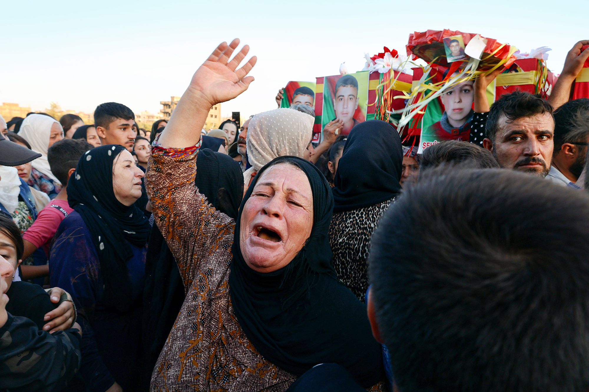 Funeral, Woman, Wailing, Kurds, Syria